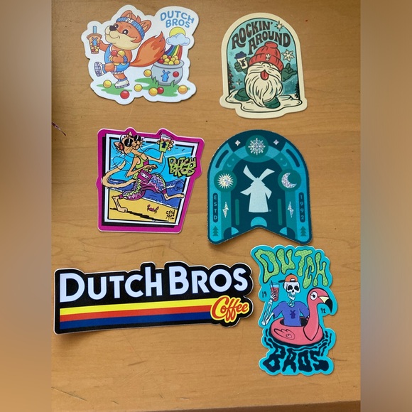 Lot of 6 Rare Hard to find Arizona Diamondbacks Dutch Bros Stickers, Christmas - Picture 2 of 3